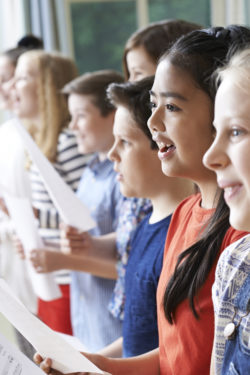 Group Of Children Enjoying Singing Group